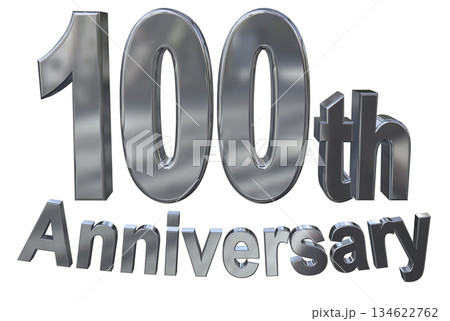 3DCG文字「100th Anniversary/100周年マークキラキラ」 134622762