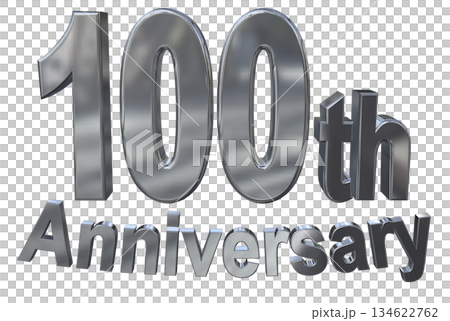 3DCG文字“100週年紀念/100週年紀念標誌閃耀” 134622762
