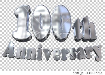 3DCG text "100th Anniversary/100th Anniversary Mark Sparkle" 134622764
