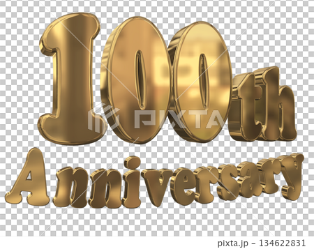 3DCG文字「100th Anniversary/100周年マークキラキラ」 134622831