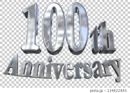 3DCG text "100th Anniversary/100th Anniversary Mark Sparkle" 134622843