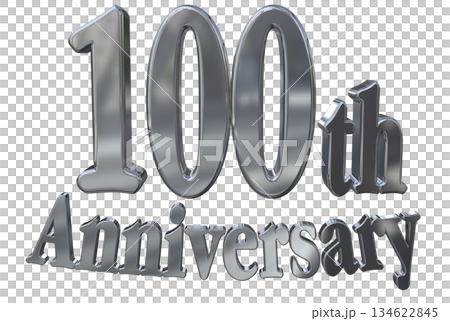 3DCG text "100th Anniversary/100th Anniversary Mark Sparkle" 134622845