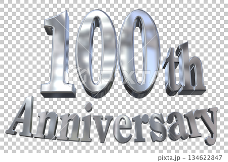 3DCG text "100th Anniversary/100th Anniversary Mark Sparkle" 134622847