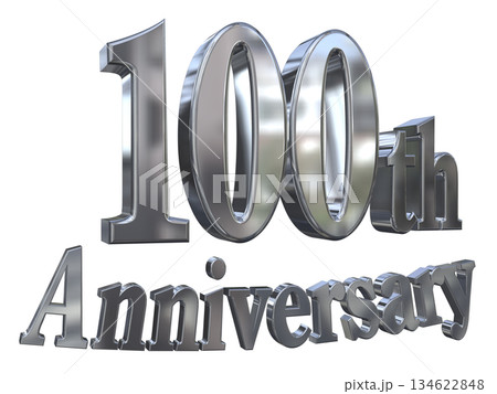 3DCG文字「100th Anniversary/100周年マークキラキラ」 134622848