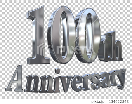 3DCG text "100th Anniversary/100th Anniversary Mark Sparkle" 134622848