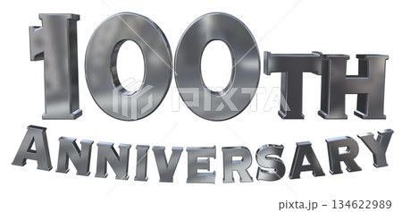 3DCG文字「100th Anniversary/100周年マークキラキラ」 134622989