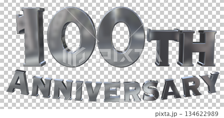 3DCG文字「100th Anniversary/100周年マークキラキラ」 134622989