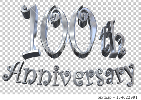 3DCG text "100th Anniversary/100th Anniversary Mark Sparkle" 134622991