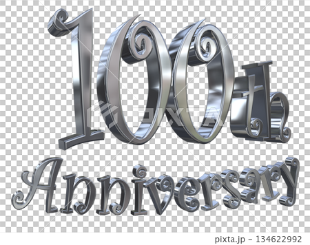 3DCG text "100th Anniversary/100th Anniversary Mark Sparkle" 134622992