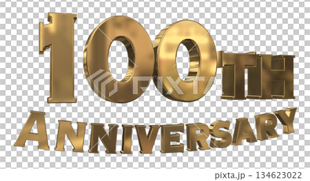 3DCG text "100th Anniversary/100th Anniversary Mark Sparkle" 134623022