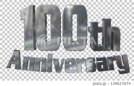 3DCG文字“100週年紀念/100週年紀念標誌閃耀” 3DCG文字“100週年紀念/100週年紀念標誌閃耀” 134623074