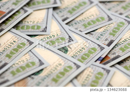 United States Dollar currency money bills. USD currency banknotes in stack with different denomination close up United States Dollar currency money bills. USD currency banknotes in stack with different denomination close up 134623088