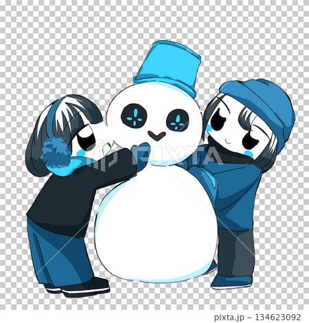 孩子們一起堆雪人 孩子們一起堆雪人 134623092