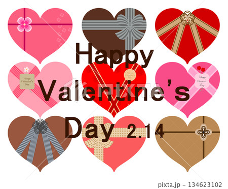 バレンタイン_ハート形プレゼントボックス バレンタイン_ハート形プレゼントボックス 134623102