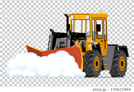 除雪機正在作業_除雪推土機 134623464