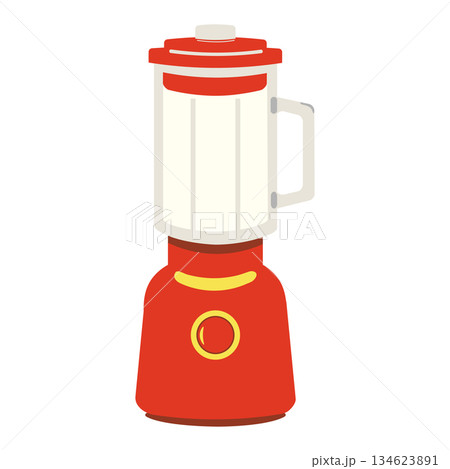 赤い、調理家電のミキサーのイラスト 134623891