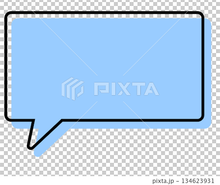 Simple speech bubble with misaligned lines - Rectangle Simple speech bubble with misaligned lines - Rectangle 134623931