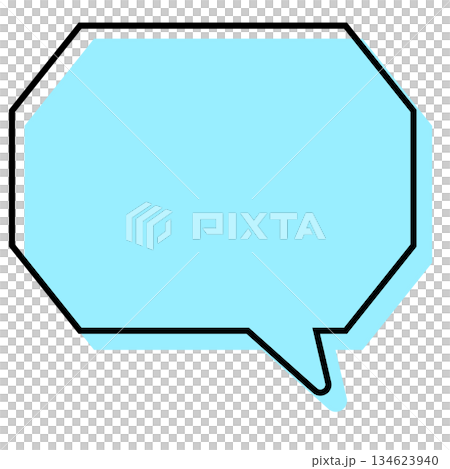 A simple speech bubble with misaligned lines, an octagon with corners A simple speech bubble with misaligned lines, an octagon with corners 134623940