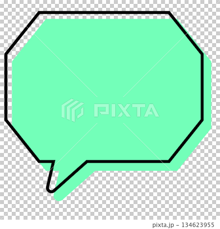 A simple speech bubble with misaligned lines, an octagon with corners A simple speech bubble with misaligned lines, an octagon with corners 134623955