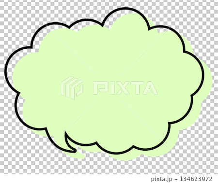 シンプルな線がずれた吹き出し 丸みのある雲形 シンプルな線がずれた吹き出し 丸みのある雲形 134623972