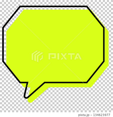 A simple speech bubble with misaligned lines, an octagon with corners A simple speech bubble with misaligned lines, an octagon with corners 134623977