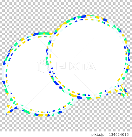 Stained glass style speech bubble, triangular pattern, overlapping conversation Stained glass style speech bubble, triangular pattern, overlapping conversation 134624016