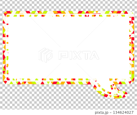 Stained glass style speech bubble, triangle pattern, square Stained glass style speech bubble, triangle pattern, square 134624027