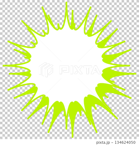 Simple colored line speech bubble with jagged shape Simple colored line speech bubble with jagged shape 134624050