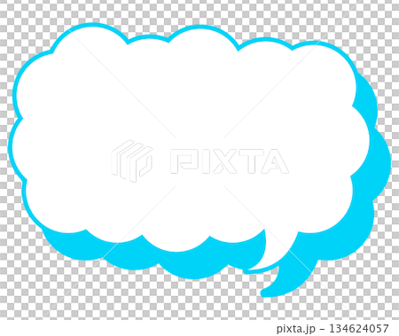簡單的彩色線條語音泡泡，細長的雲形 134624057