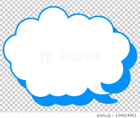 帶有圓形雲形的簡單彩色線條語音氣泡 134624061