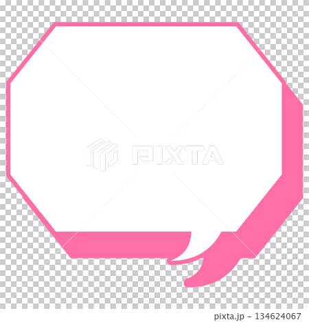 Simple color line speech bubble - octagonal shape with corners 134624067