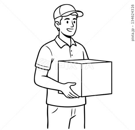 A man is holding a box A man is holding a box 134624316