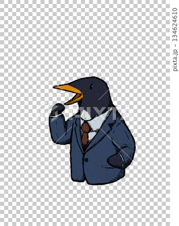 An enthusiastic penguin salaryman An enthusiastic penguin salaryman 134624610