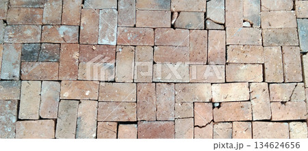 Stacked Clay Bricks Texture Background Stacked Clay Bricks Texture Background 134624656