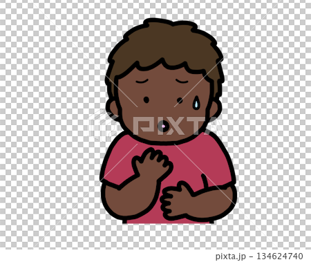 Worried Black Boy Worried Black Boy 134624740