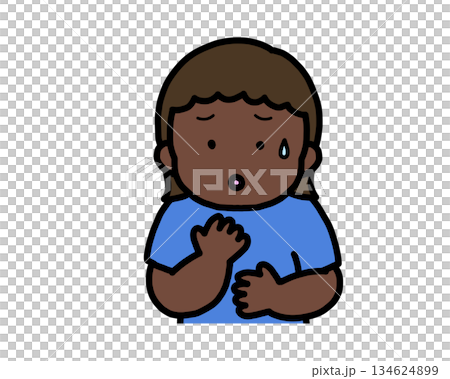 憂心忡忡的黑人女孩 134624899