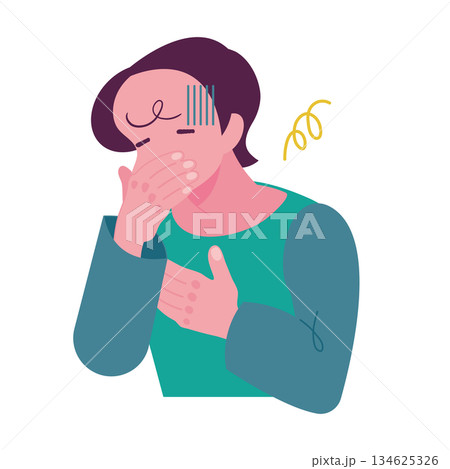 吐き気がする人のイラスト 気持ち悪い 吐き気がする人のイラスト 気持ち悪い 134625326