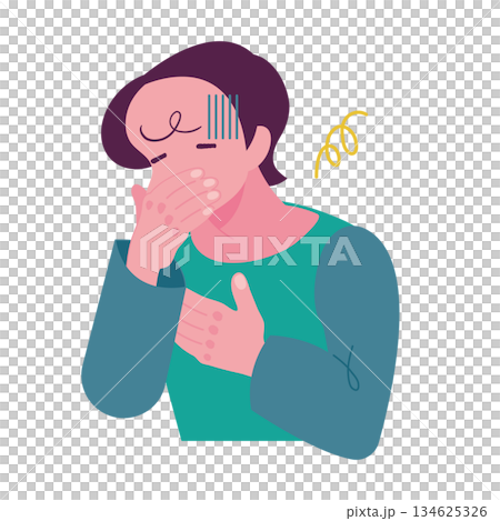 一幅描繪人感到噁心、厭惡的插圖 134625326