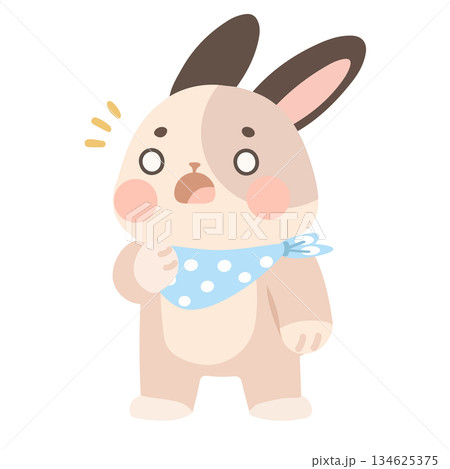 Cartoon Rabbit with Surprised Expressionのイラスト素材 [134625375] - PIXTA