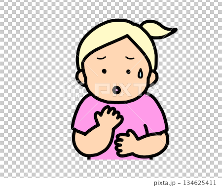 Worried blonde girl Worried blonde girl 134625411