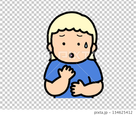 Worried blonde girl 134625412