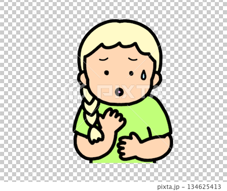 Worried blonde girl 134625413