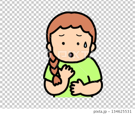 Worried brown-haired girl Worried brown-haired girl 134625531