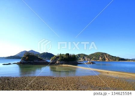 引き潮で陸続きになる 広島県で一番低い山(茶臼山) 134625584