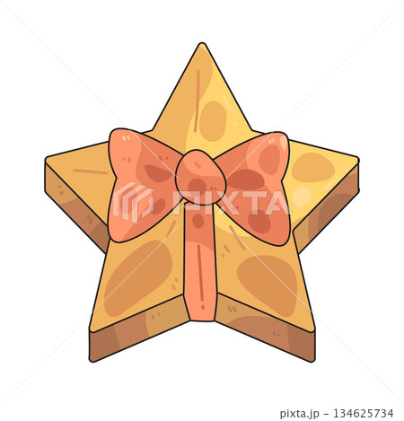 illustration of star gift box 134625734