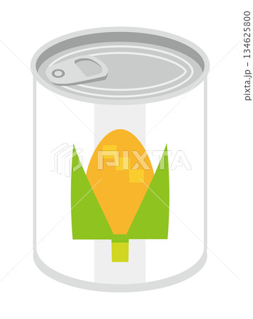 斜め上から見たトウモロコシの缶詰のイラスト 134625800