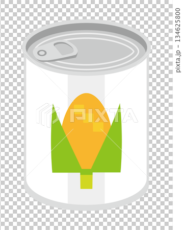 斜め上から見たトウモロコシの缶詰のイラスト 134625800