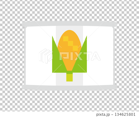 Illustration of a can of corn seen from the front (mini size) 134625801