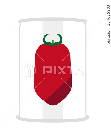 正面から見たホールトマトの缶詰のイラスト 134625803