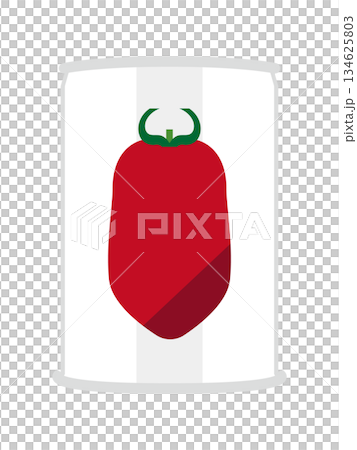 正面から見たホールトマトの缶詰のイラスト 134625803